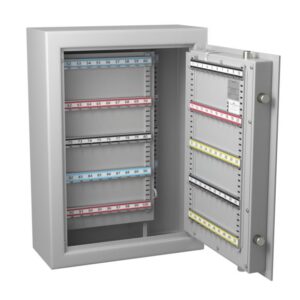 Armoire à clés Hartmann Clés Protect Compact 200 (200 crochets) - porte ouverte et rails garnis de clés numérotées