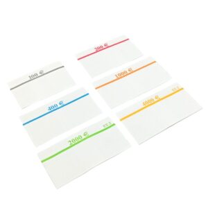 Bracelets papier pour paquets de 20 billets, carton de 1 000