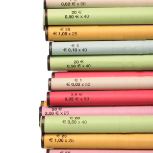 Tubes papier kraft pour pièces en euro, carton de 1 000